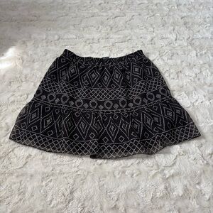 Madewell Women's Size XS Black Carvan Printed Flowy Mini Skirt